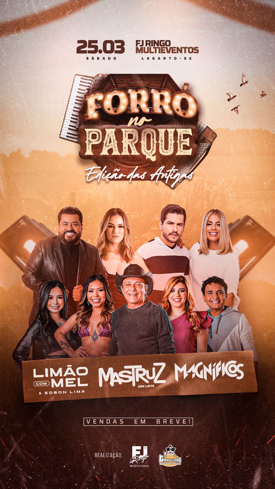 Forró no Parque com shows de Limão com Mel e Edson Lima, Matruz com Leite e Magníficos