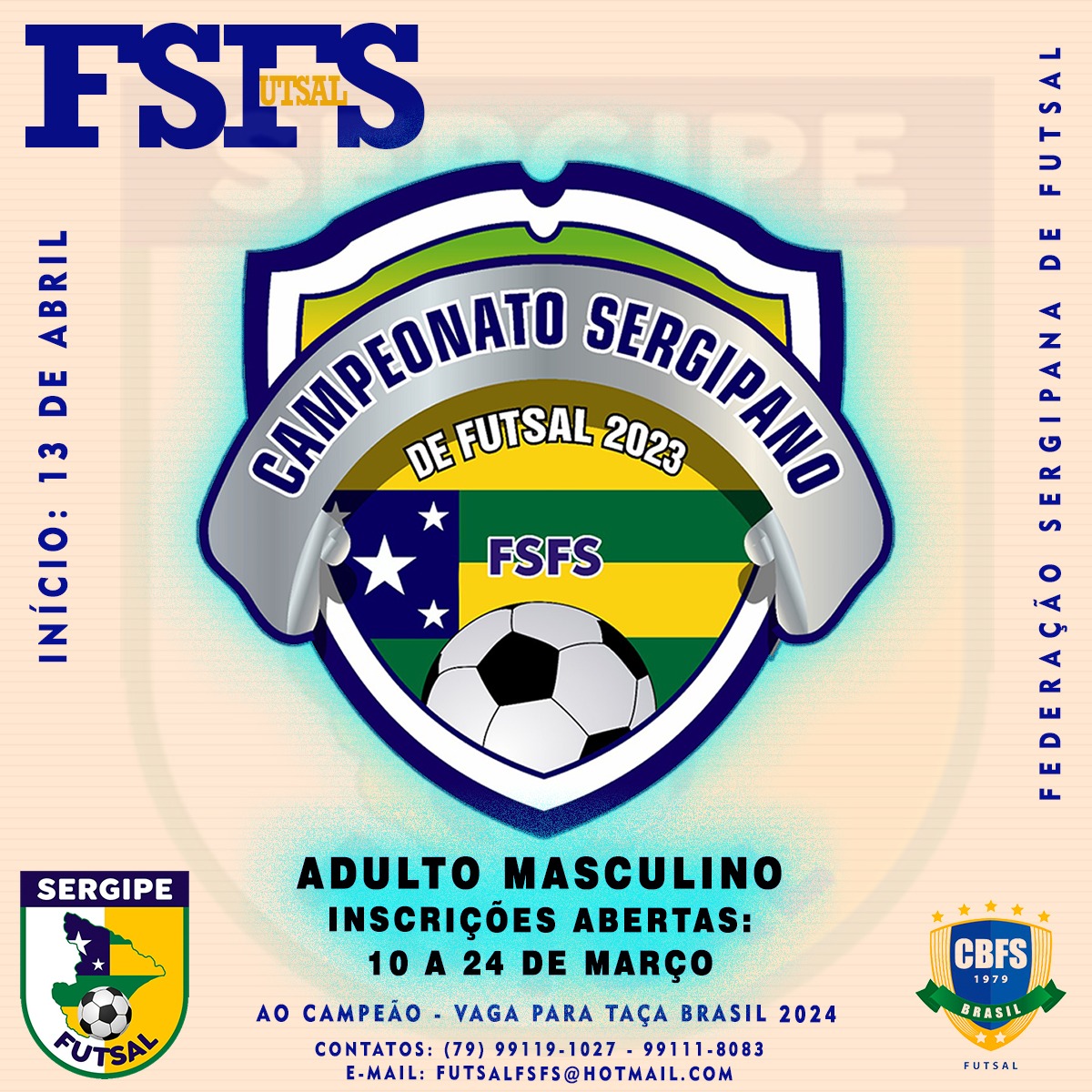 Campeonato Sergipano de Futsal 2023 está com as inscrições abertas