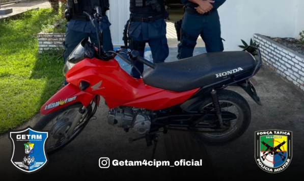 Motocicleta roubada em Moita Bonita é recuperada em Simão Dias