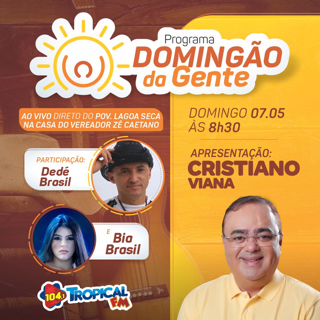 Forró Brasil é a atração do Programa Domingão da Gente com Cristiano Viana neste domingo na Lagoa Seca