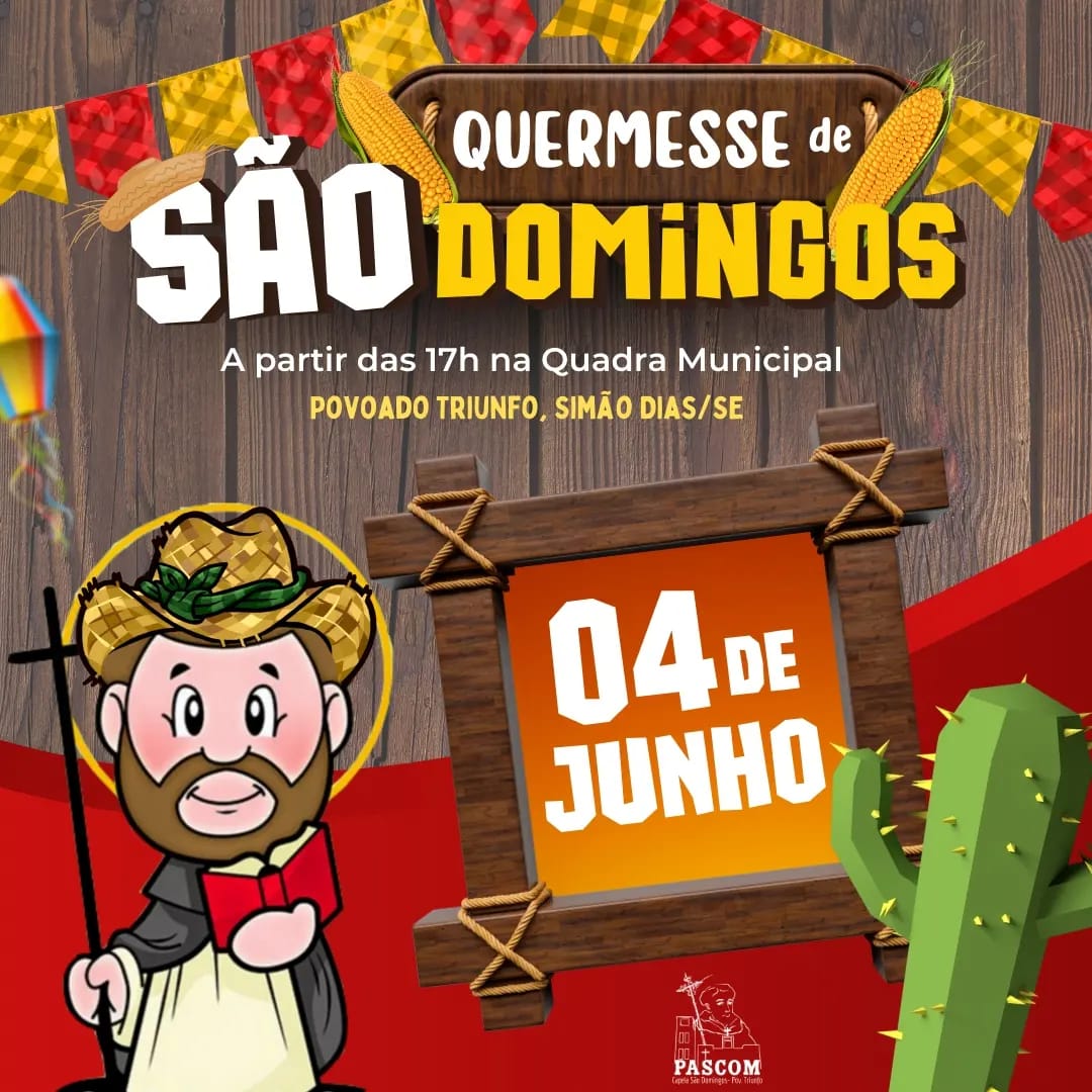 Quermesse de São Domingos acontece no povoado Triunfo no dia 4 de junho