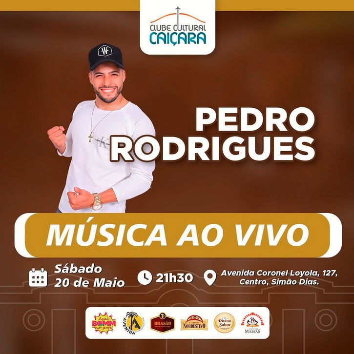 Pedro Rodrigues anima noite deste sábado do Caiçara Clube