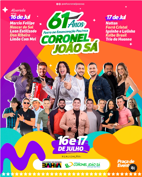 Divulgada a programação da Festa de Emancipação Política de Coronel João Sá/BA