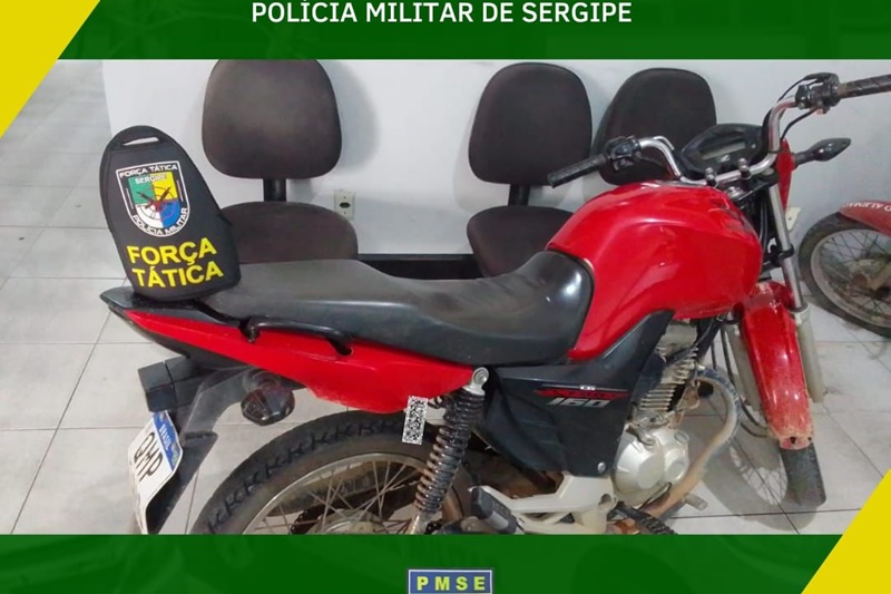 PM apreende motocicleta com restrição de roubo no município de Lagarto