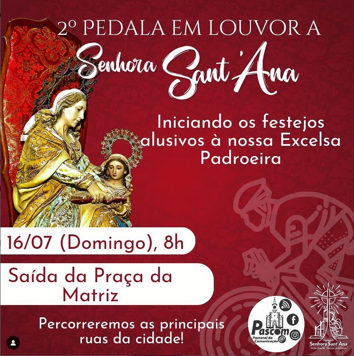 Pedal marca início da Festa de Senhora Sant’Ana neste domingo