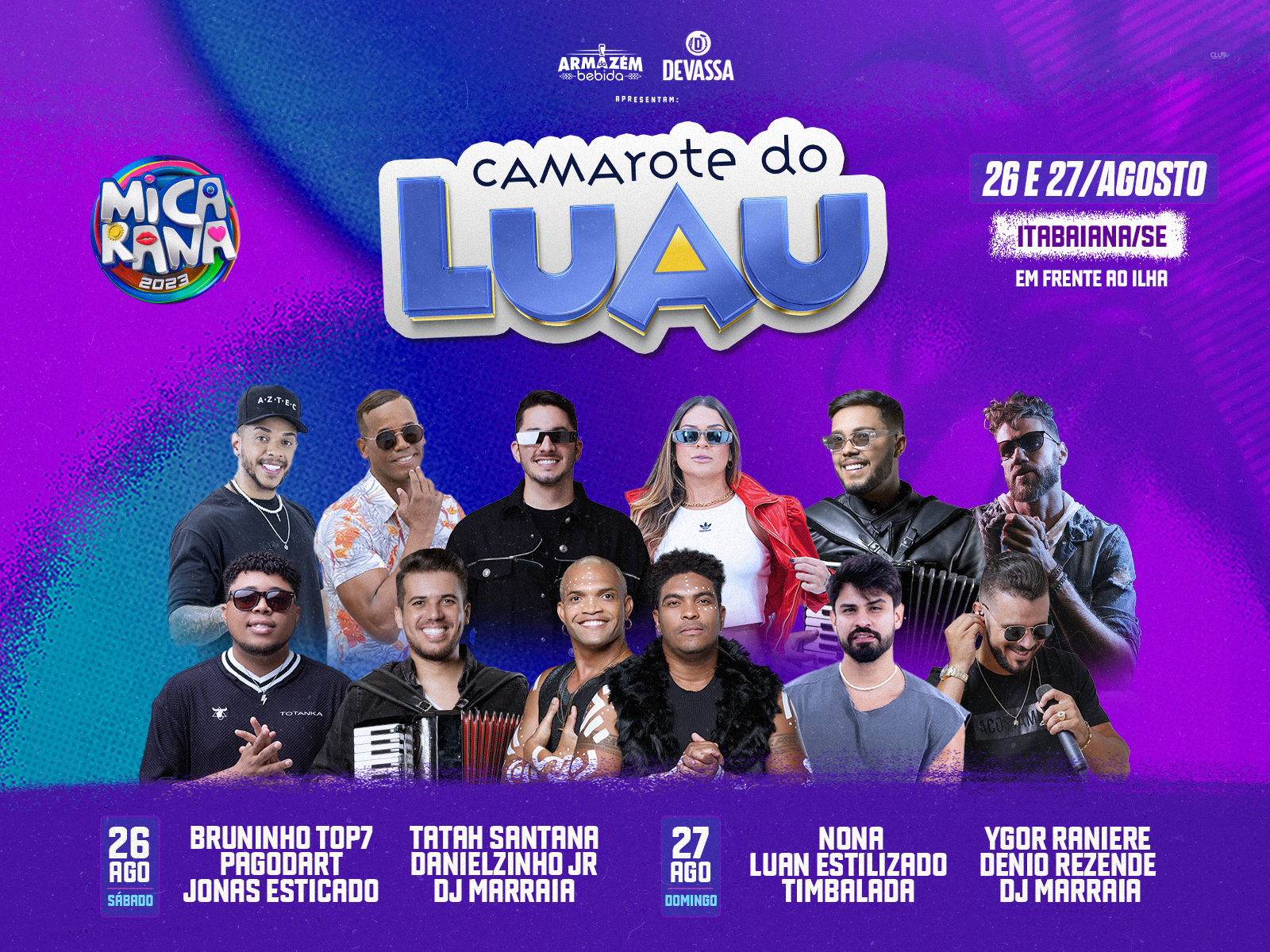 Curta a Micarana 2023 no Camarote do Luau neste final de semana