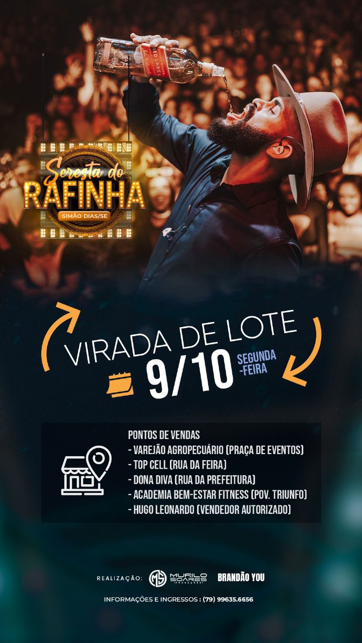 Seresta do Rafinha anuncia virada de lote para a segunda, 9; compre logo o seu ingresso