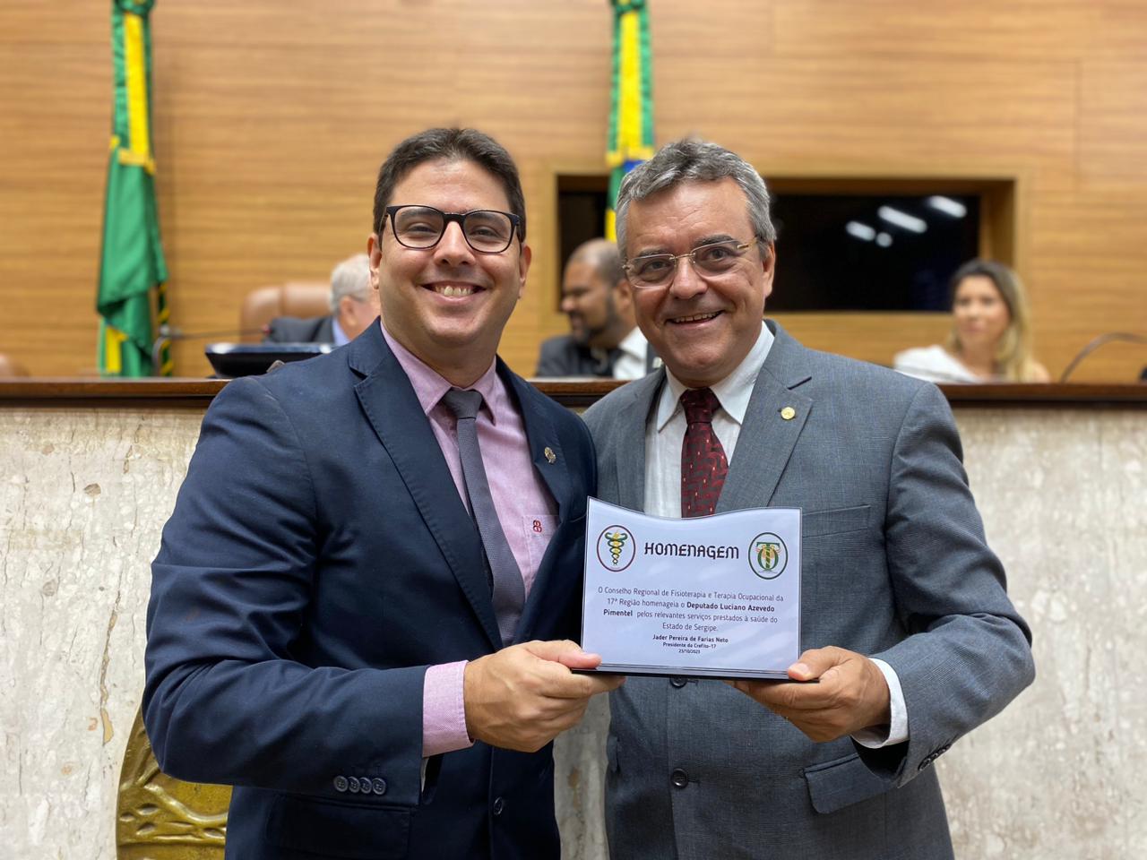 Luciano Pimentel é homenageado pelo Conselho Regional de Fisioterapia e Terapia Ocupacional